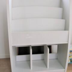 キッズ　絵本入れ　書棚　ホワイトの画像