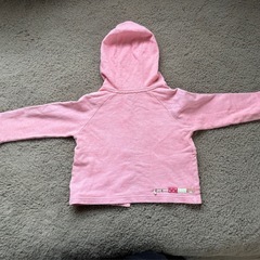 ピンク 花柄デザインパーカー トレーナー　80cmの画像