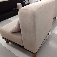 ★ジモティ割あり★  ソファー ベージュ  H74×D74×Ｗ77 クリーニング済み TC1603の画像