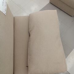 ★ジモティ割あり★  ソファー ベージュ  H74×D74×Ｗ77 クリーニング済み TC1603の画像