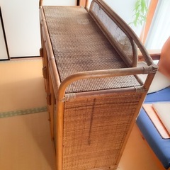 (決まりました)収納家具　ラタン　藤家具の画像