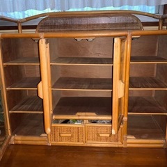 (決まりました)収納家具　ラタン　藤家具の画像