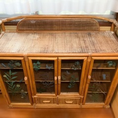 (決まりました)収納家具　ラタン　藤家具の画像