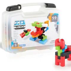Guidecraft IO Blocks 59 Piece Travel Set – Kids Stem学習＆教育Construction Building おもちゃの画像