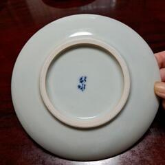 藍色　和柄皿　5枚　梅柄皿　3枚の画像