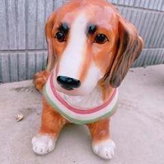 陶器　犬　ダックス　置物
