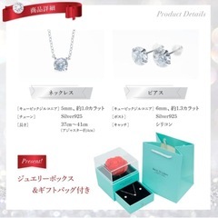 【新品】ネックレス ピアス 箱付き シルバー925の画像