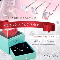 【新品】ネックレス ピアス 箱付き シルバー925の画像