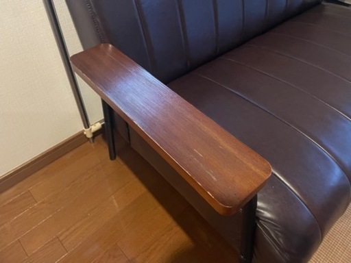 ニトリ　オシャレ レザー 2人用ソファ　Nシールド ステイン2KD DBR
