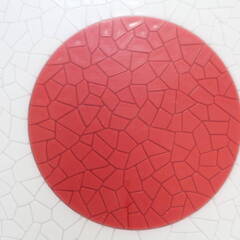 ☆★陶板日本国旗 モザイクアート 額装 日の丸 日章旗 軍旗 旭日旗 連隊旗の画像