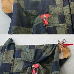 【中古品】【長期保管品】　着物　緑濃淡地　柄入りの画像
