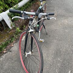 自転車　No.1690　クロスバイク　reunion 510　ブラック/レッド　28インチ　※シフター故障(2～4段のみ)【リサイクルショップどりーむ鹿大前店】の画像