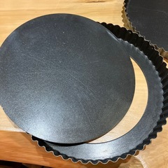 テフロン　底抜けタルト型　24cm 3枚セットの画像
