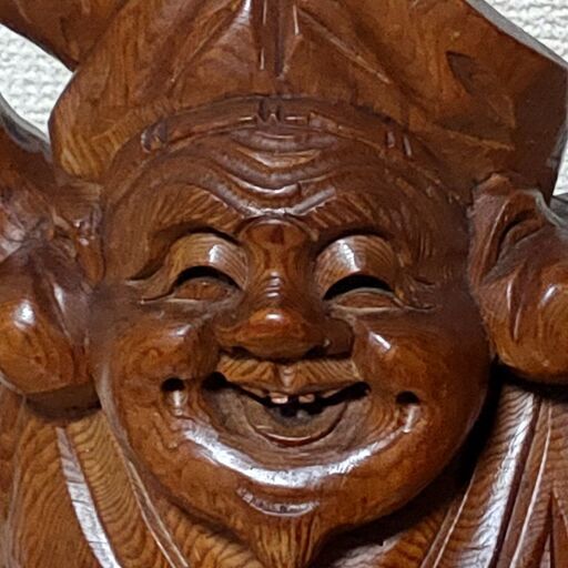 大型 大黒天 七福神 木彫 仏像 彫刻 開運 置物 アンティーク