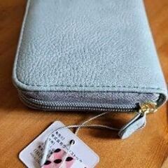 スマホ収納可能♪ 大容量ラウンド長財布 アクア アンナローズの画像