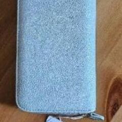 スマホ収納可能♪ 大容量ラウンド長財布 アクア アンナローズ