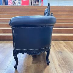 家具 生活家具 カウチソファー　ロココ調　ブラックの画像