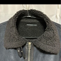 エモダ　フェイクレザー　ボア　コート　ブラックの画像