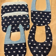 ハンドメイドスタイ3枚&抱っこ紐カバー