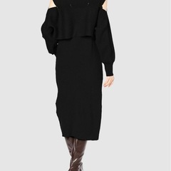 [スナイデル] オープンアームニットワンピ レディース　ブラック　Freeの画像