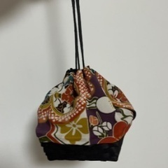 浴衣 和装バック 巾着  紫