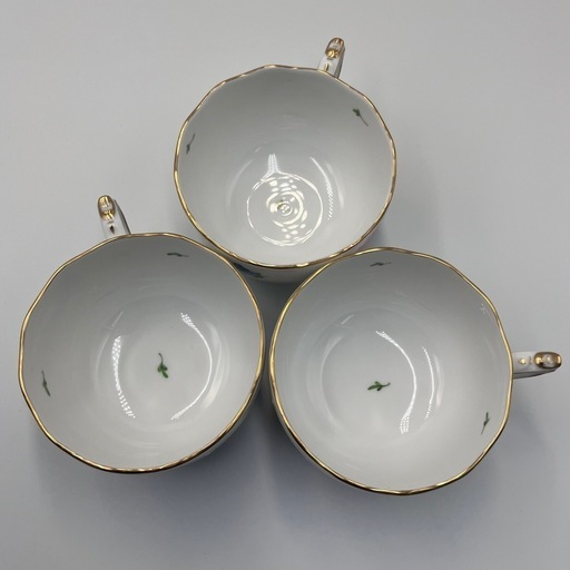 ヘレンド バコニーの春 カップ&ソーサー 3客セット HEHEREND 金彩 洋食器 ティーカップ