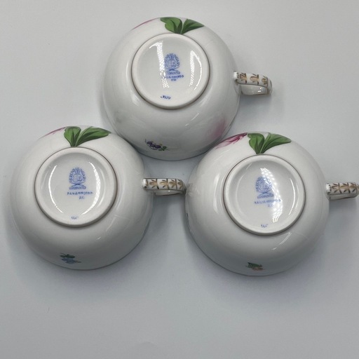 ヘレンド バコニーの春 カップ&ソーサー 3客セット HEHEREND 金彩 洋食器 ティーカップ
