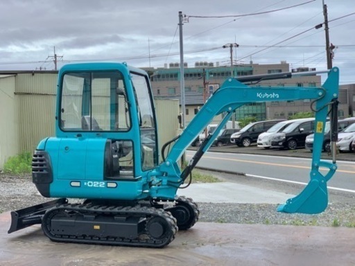 クボタ　ミニユンボ　K-022　油圧ショベル　キャビン仕様　 ヒーター付き　倍速付き　ゴムキャタ 　2トンクラス　全国陸送可能