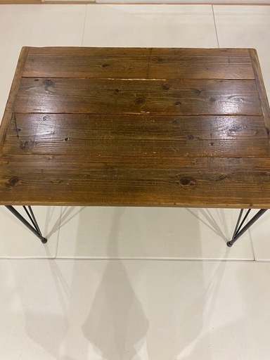 アイアンレッグ木製天板テーブル