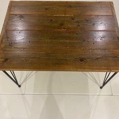 アイアンレッグ木製天板テーブル
