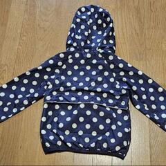女の子　薄手 上着   ジャケット  130サイズ　キャンプ　ネイビー　ドット柄　水玉の画像