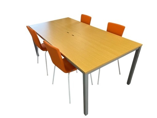 NO.1836 ミーティングテーブルセット 椅子４脚 事務用品 家具 中古