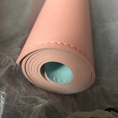 【最終値下げ・新品】デスクマット PCマット レザー　80×40 ピンク 水色 リバーシブルの画像