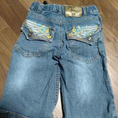 130サイズ　ハーフパンツ　ジーンズ　アジャスター付きの画像