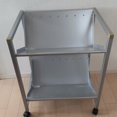 ファイルワゴン　２段　ワゴンラック　キャスター付き　書棚　移動式