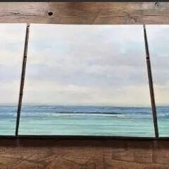 IKEA 2018年製 22x22インチ 海と空 パネル3点セット