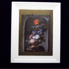 クラシカルな壁飾り 薔薇の花々 木製額縁 42×51.5cm