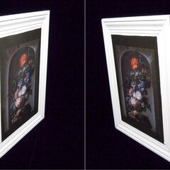 クラシカルな壁飾り 薔薇の花々 木製額縁 42×51.5cmの画像