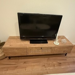 テレビ台 木目 スチール脚