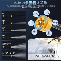 ① 高圧洗浄機 コードレス 充電式 2個バッテリー付き 多機能 6in1の画像
