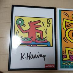 キースヘリング　ポスター　枠付き　60センチ×40センチ　2セットの画像