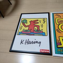 キースヘリング　ポスター　枠付き　60センチ×40センチ　2セットの画像