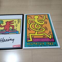 キースヘリング　ポスター　枠付き　60センチ×40センチ　2セットの画像