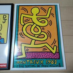 キースヘリング　ポスター　枠付き　60センチ×40センチ　2セットの画像