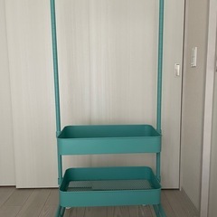 【引取限定】トローリーハンガーダブルバスケット（山善）