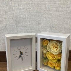 【新品・未使用❗️プリザーブドフラワー&時計】