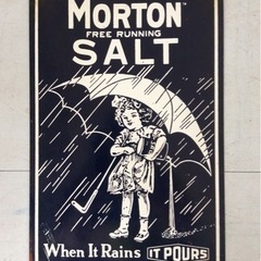 【値下げしました】ブリキ看板 Morton Salt Girl ...