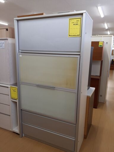 【C16】★食器棚 上下式2枚扉
