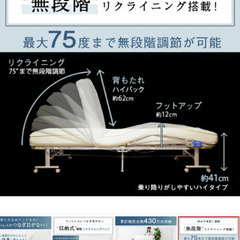 新品未使用シングル電動リクライニングベッド(別売りオプションおまけ付き)の画像