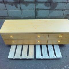 値下げ【Ko28】タンス ベンチ4ッ引 桧 家具 テレビ台 ローボード の画像